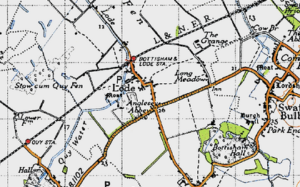 Old map of Anglesey Abbey in 1946