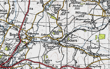 Old map of Loders in 1945