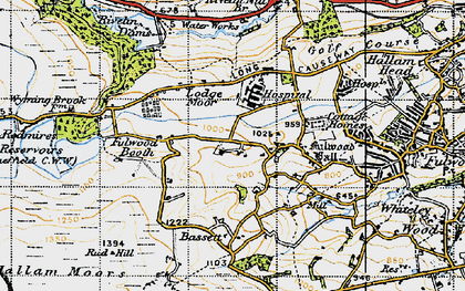 Old map of Lodge Moor in 1947
