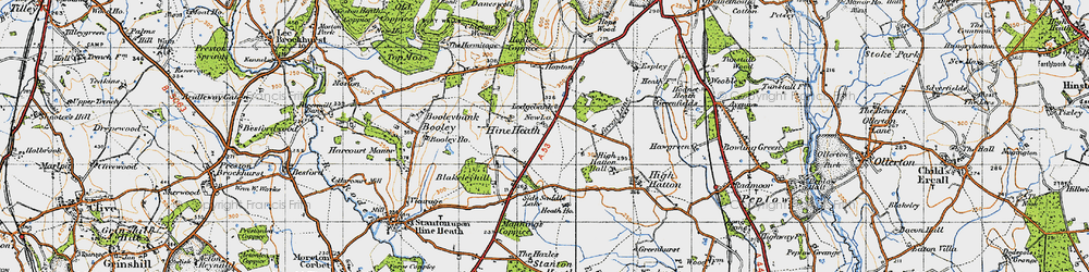 Old map of Lodgebank in 1947