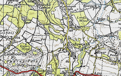 Old map of Benbow Pond in 1940