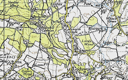 Old map of Lodsworth Common in 1940