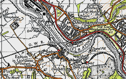 Old map of Lodway in 1946