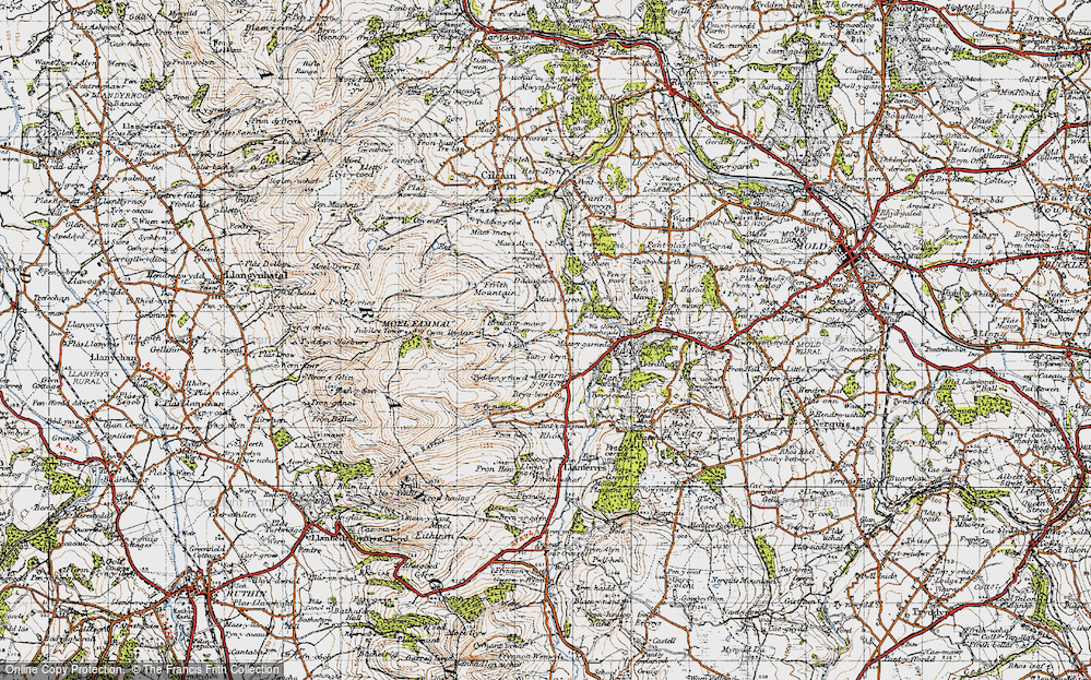 Old Map of Loggerheads, 1947 in 1947