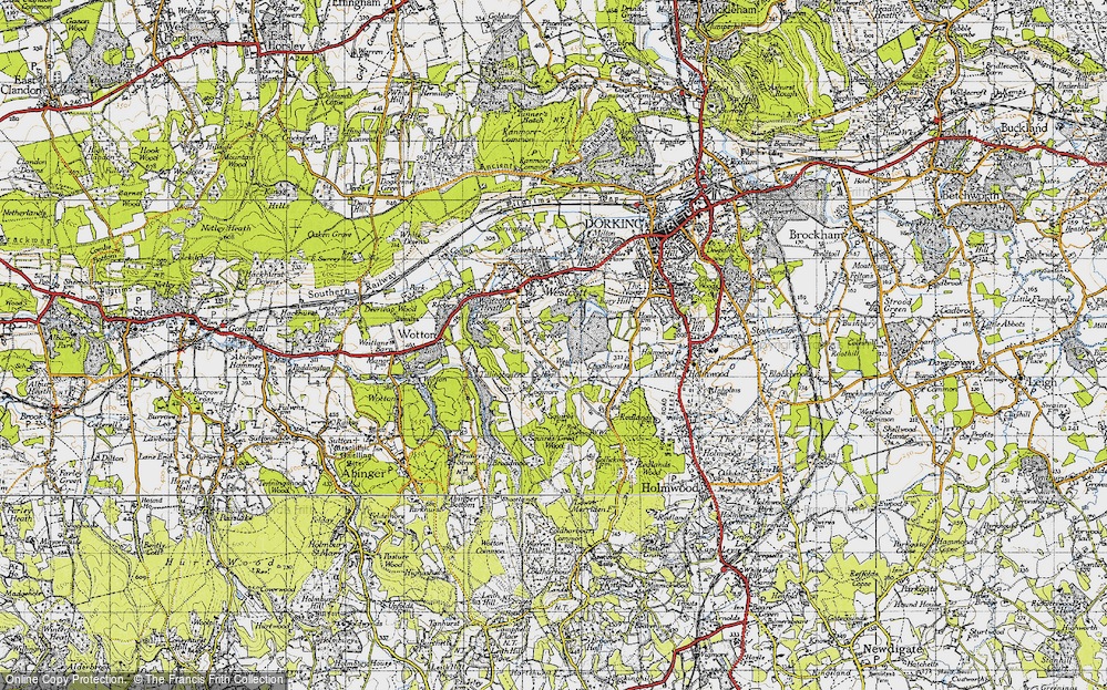 Old Map of Historic Map covering Bury Hill Ho in 1940