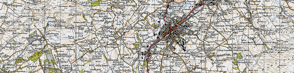 Old map of Lomeshaye in 1947