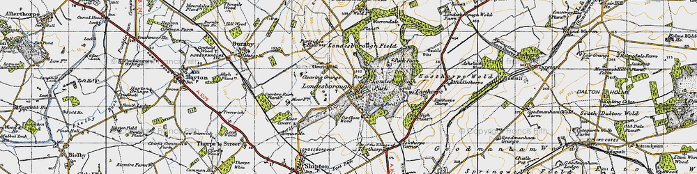 Old map of Londesborough in 1947