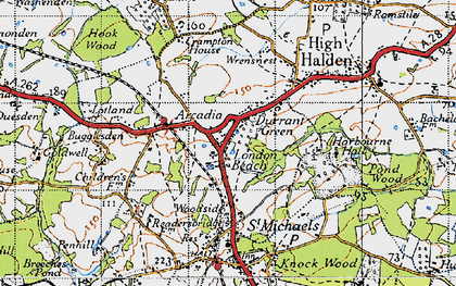 Old map of London Beach in 1940