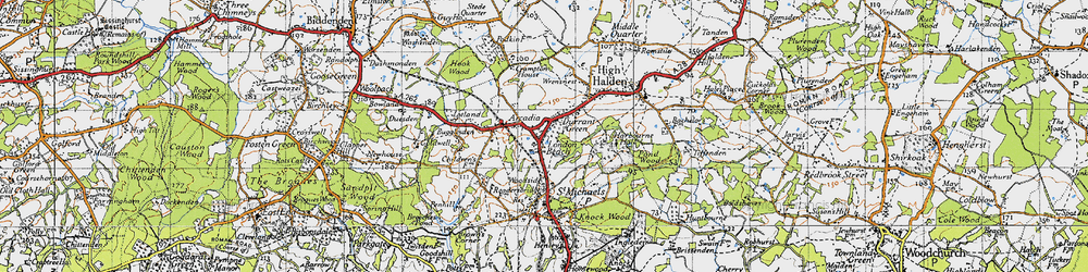 Old map of London Beach in 1940