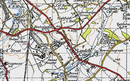 Old map of London Colney in 1946