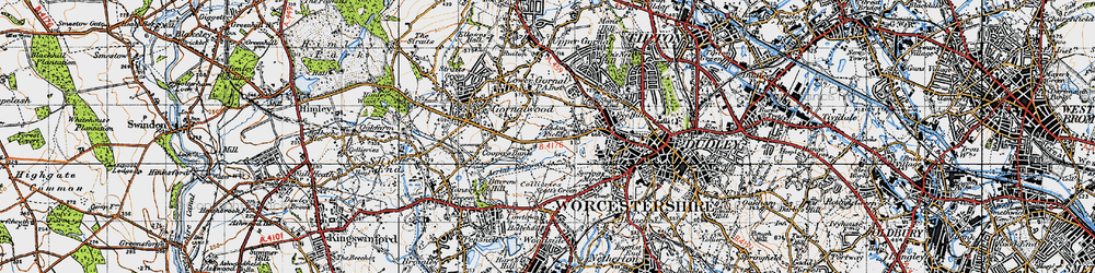 Old map of London Fields in 1946