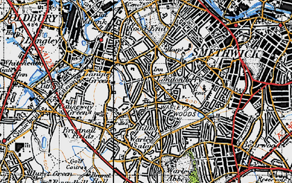 Old map of Londonderry in 1946
