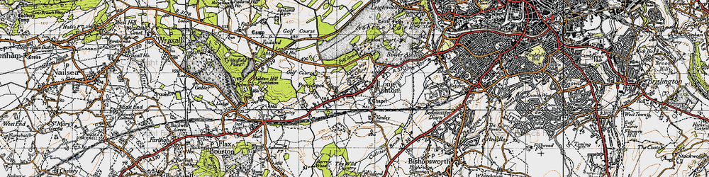 Old map of Long Ashton in 1946