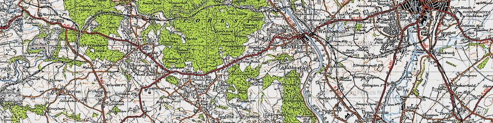Old map of Beaucastle in 1947