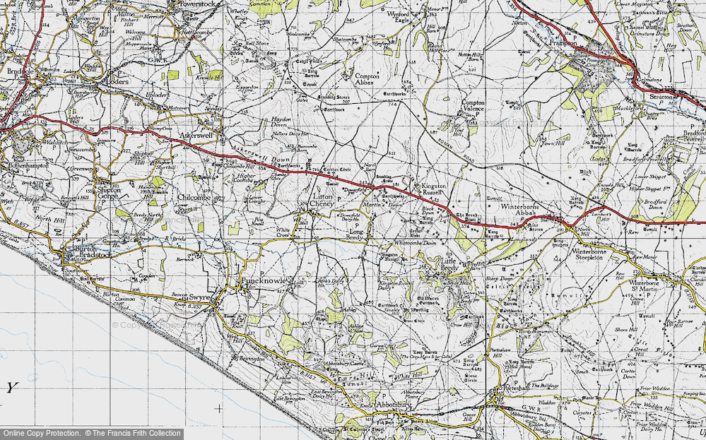 Old Map of Long Bredy, 1945 in 1945