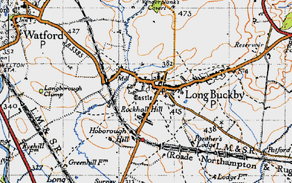 Old map of Long Buckby in 1946
