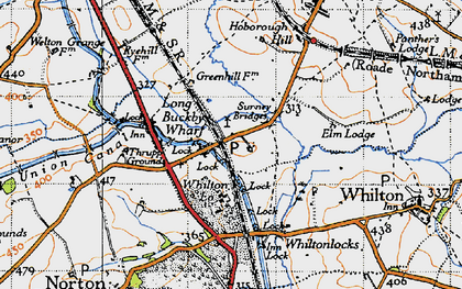 Old map of Long Buckby Wharf in 1946