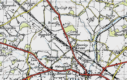 Old map of Long Common in 1945