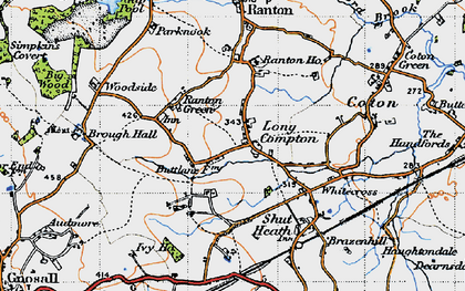 Old map of Long Compton in 1946