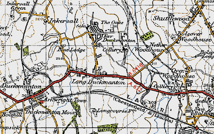 Old map of Long Duckmanton in 1947
