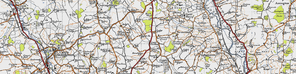 Old map of Long Gardens in 1946