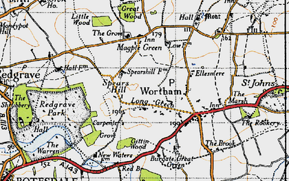 Old map of Long Green in 1946