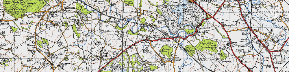Old map of Long Hanborough in 1946