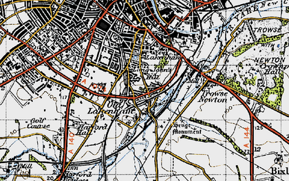 Old map of Long John's Hill in 1945