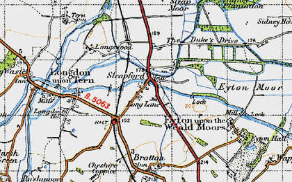 Old map of Long Lane in 1947