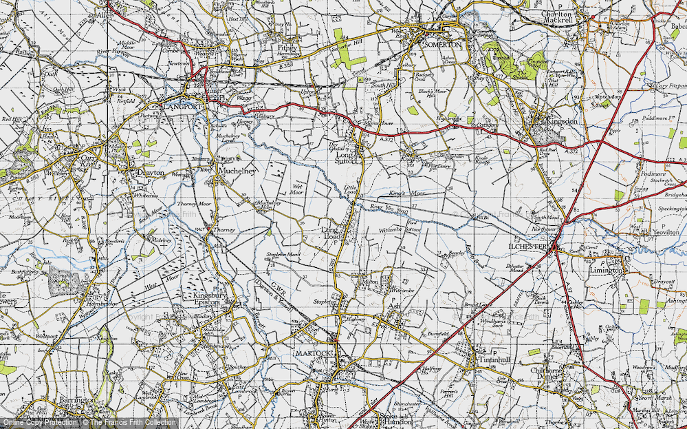 Old Map of Historic Map covering Witcombe Bottom in 1945