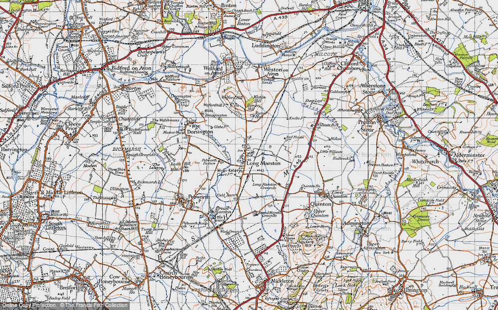 Old Map of Historic Map covering Willicote Pastures in 1946