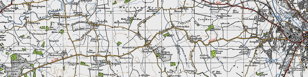 Old map of Long Marston in 1947