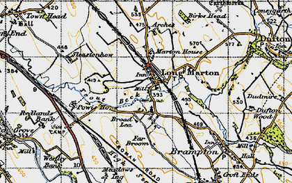 Old map of Long Marton in 1947