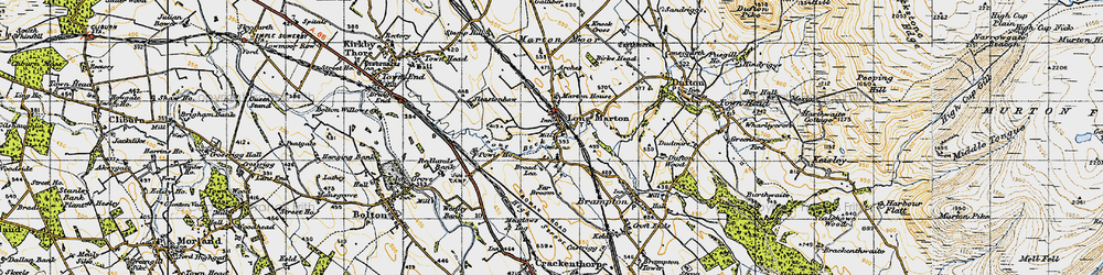 Old map of Long Marton in 1947