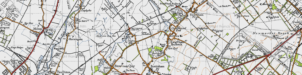 Old map of Long Meadow in 1946