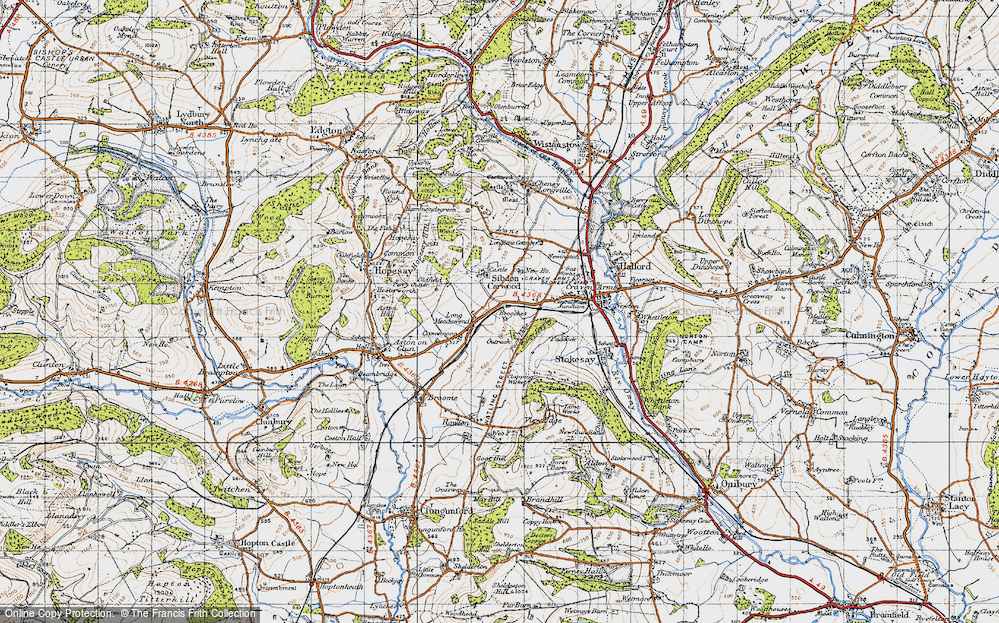 Old Map of Historic Map covering Brooches, The in 1947