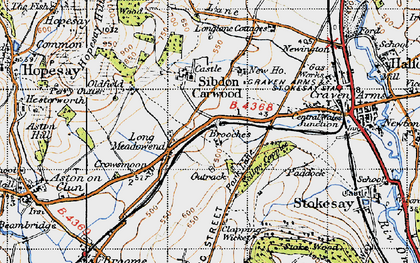 Old map of Long Meadowend in 1947