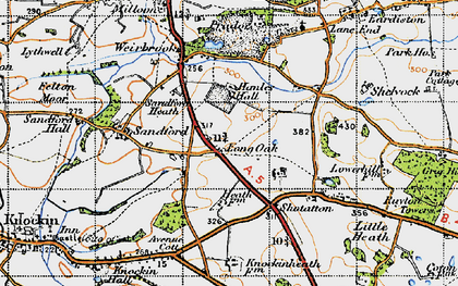 Old map of Long Oak in 1947