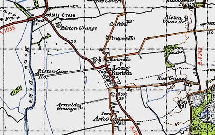 Old map of Long Riston in 1947