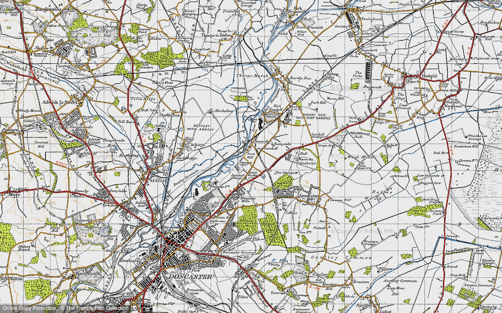 Old Map of Long Sandall, 1947 in 1947
