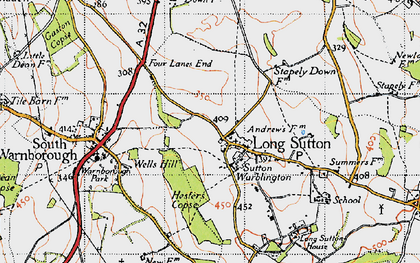 Old map of Long Sutton in 1940
