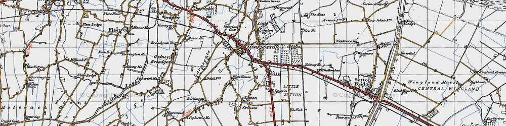 Old map of Long Sutton in 1946