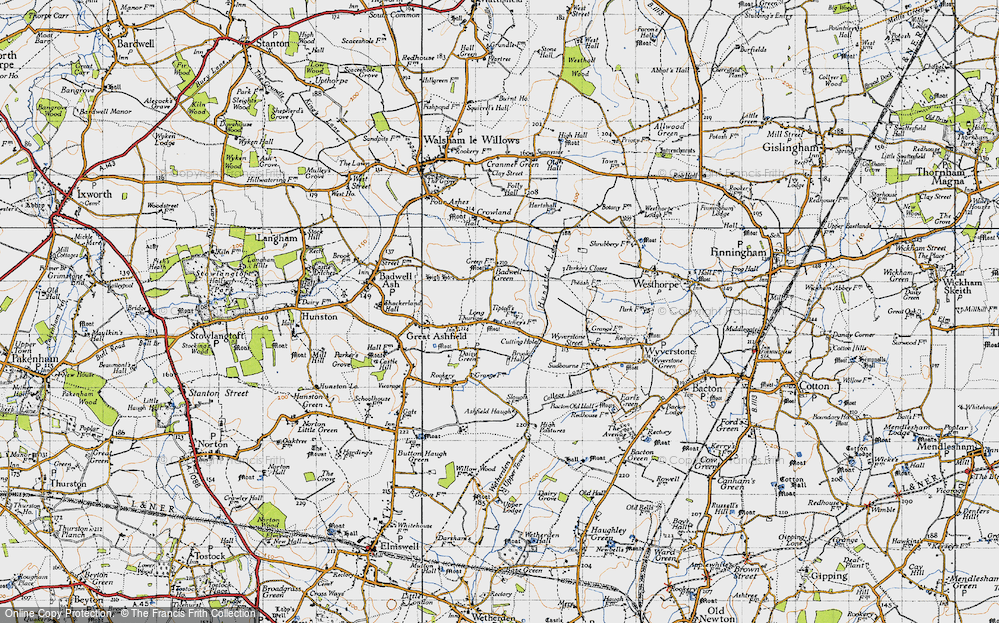 Old Map of Long Thurlow, 1946 in 1946