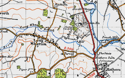 Old map of Long Whatton in 1946