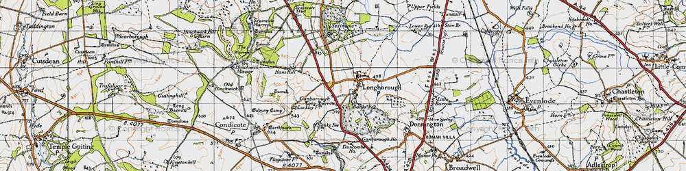 Old map of Longborough in 1946