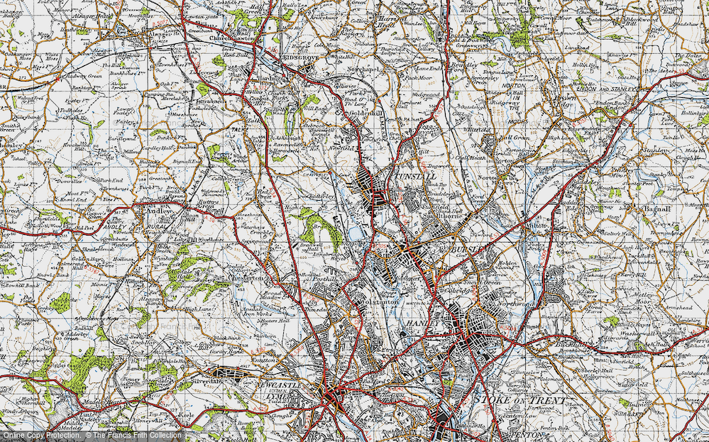 Old Map of Longbridge Hayes, 1946 in 1946
