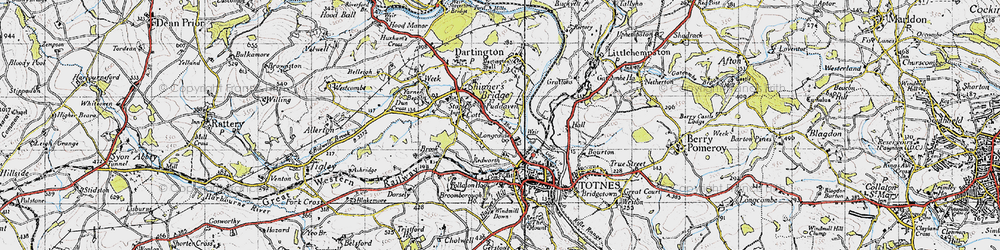 Old map of Longcause in 1946