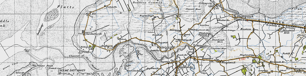Old map of Longcroft in 1947