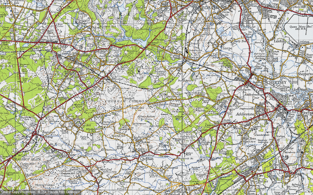 Old Map of Longcross, 1940 in 1940
