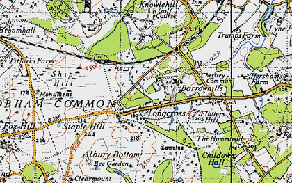Old map of Longcross in 1940
